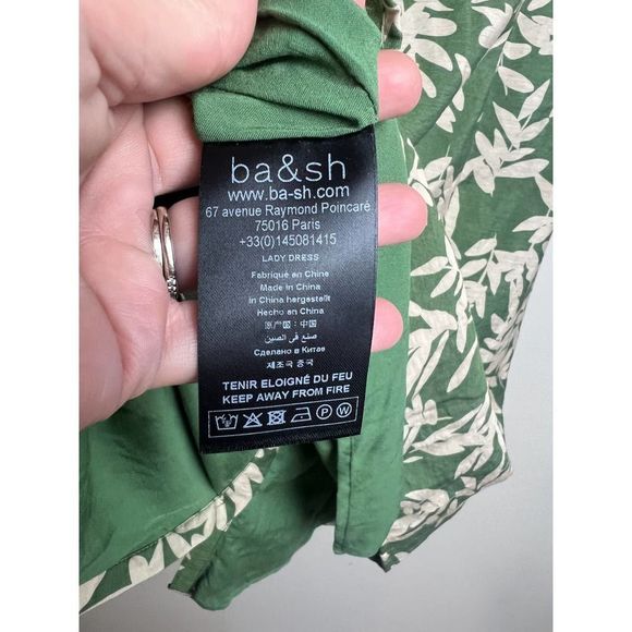 ba&sh Green Ruffled Wrap Mini Dress - Picture 7 of 9